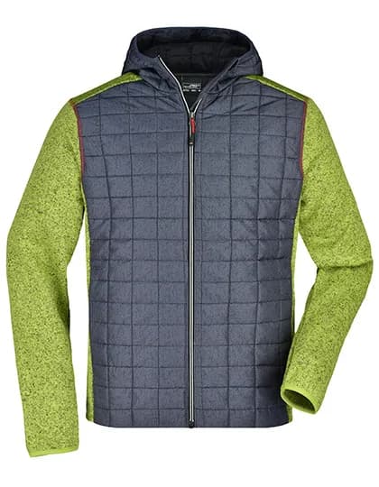 Men´s Knitted Hybrid Jacket - Kiwi Melange/Anthracite Melange