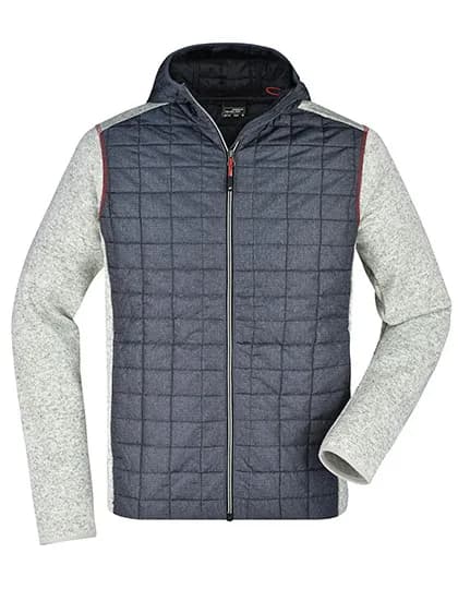 Men´s Knitted Hybrid Jacket - Light Melange/Anthracite Melange