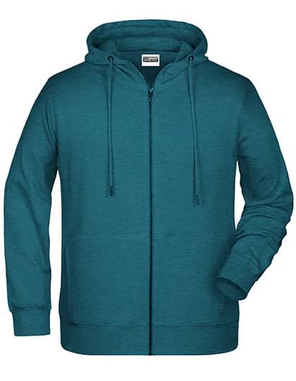 Men´s Zip-Hoody - Petrol Melange