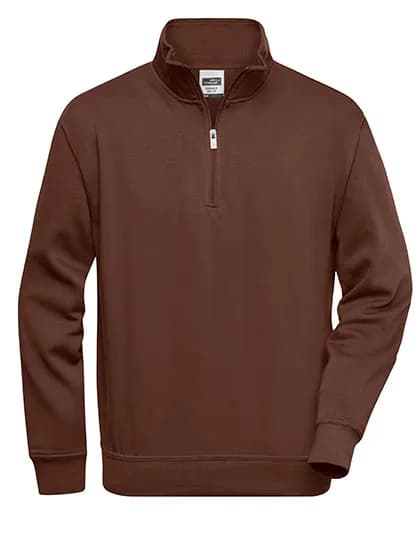 Workwear Half Zip Sweat - Brown