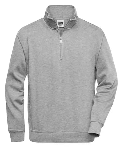 Workwear Half Zip Sweat - Grey Heather