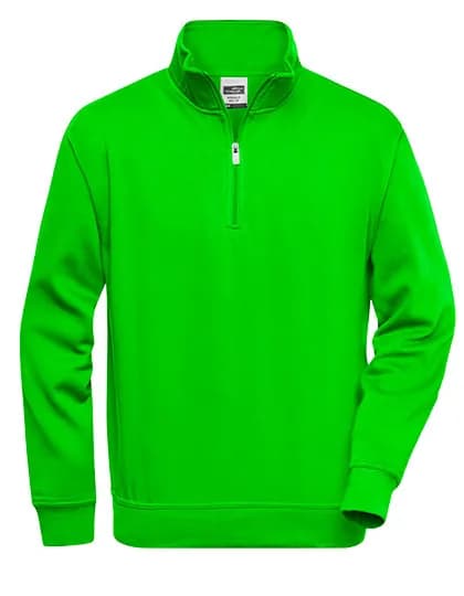 Workwear Half Zip Sweat - Lime Green
