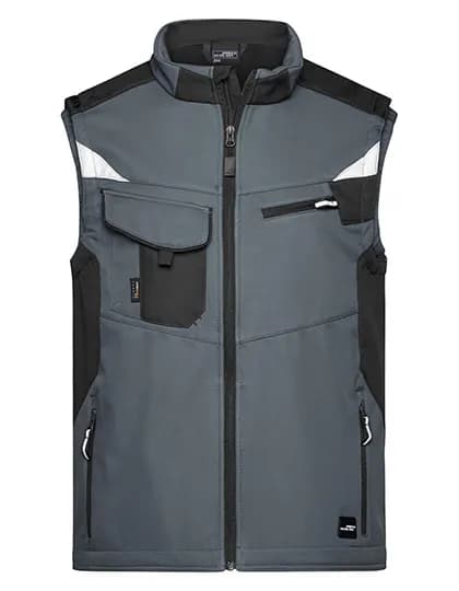 Workwear Softshell Vest -STRONG- - Carbon/Black