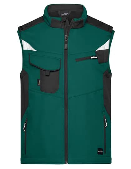 Workwear Softshell Vest -STRONG- - Dark Green/Black