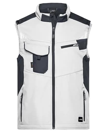 Workwear Softshell Vest -STRONG- - White/Carbon