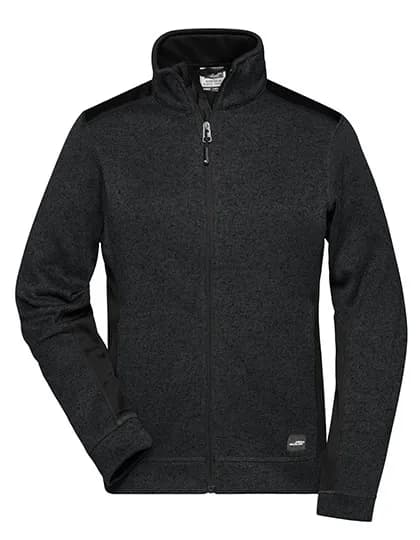 Ladies´ Knitted Workwear Fleece Jacket -STRONG- - Black/Black