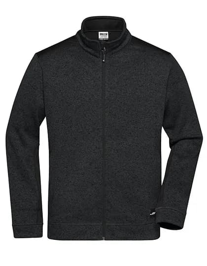Men´s Knitted Workwear Fleece Jacket -STRONG- - Black/Black