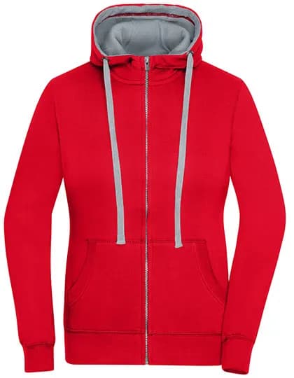 Ladies´ Lifestyle Zip-Hoody - Red/Grey Heather