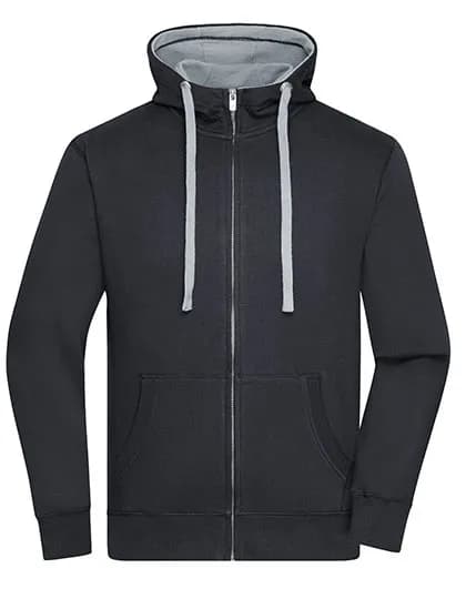 Men´s Lifestyle Zip-Hoody - Black/Grey Heather