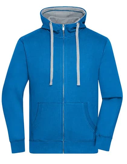 Men´s Lifestyle Zip-Hoody - Cobalt/Grey Heather