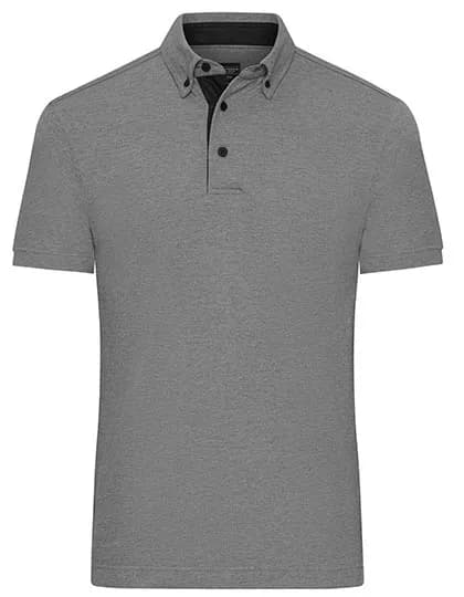 Men´s Plain Polo - Light Melange/Black