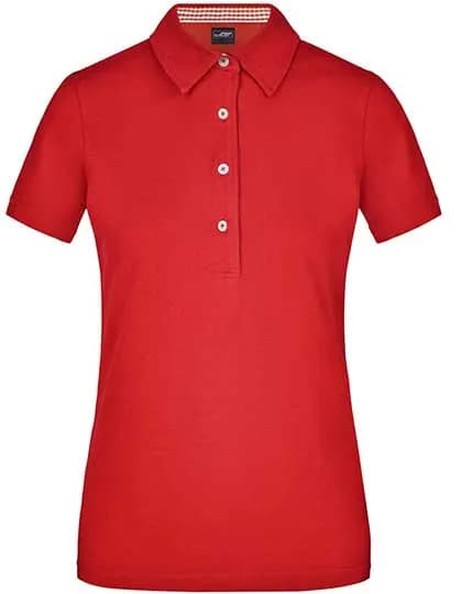 Ladies´ Plain Polo - Red/Red/White