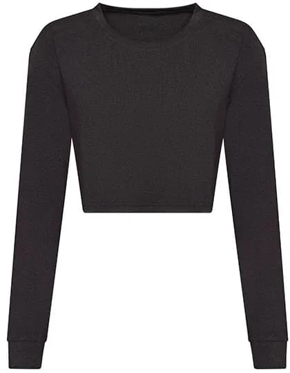Women´s Long Sleeve Cropped T - Heather Black