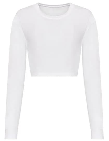 Women´s Long Sleeve Cropped T - Solid White