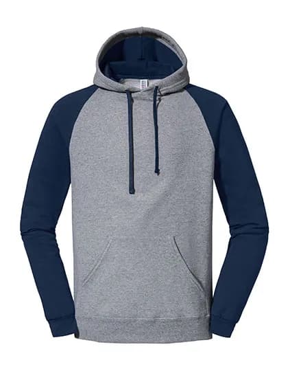 Nublend® Colour-Block Raglan Hooded Sweatshirt - Oxford Grey/Navy