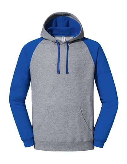 Nublend® Colour-Block Raglan Hooded Sweatshirt - Oxford Grey/Royal