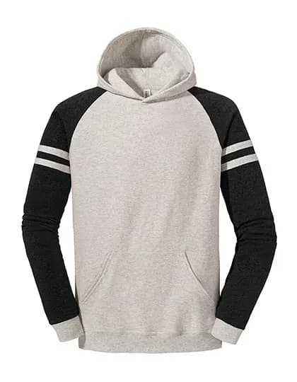Nublend® Varsity Colour-Block Hooded Sweatshirt - Oatmeal Heather/Black Ink