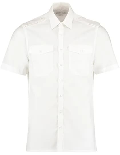 Men´s Tailored Fit Pilot Shirt Short Sleeve - White