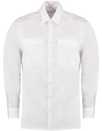 Men´s Tailored Fit Pilot Shirt Long Sleeve - White