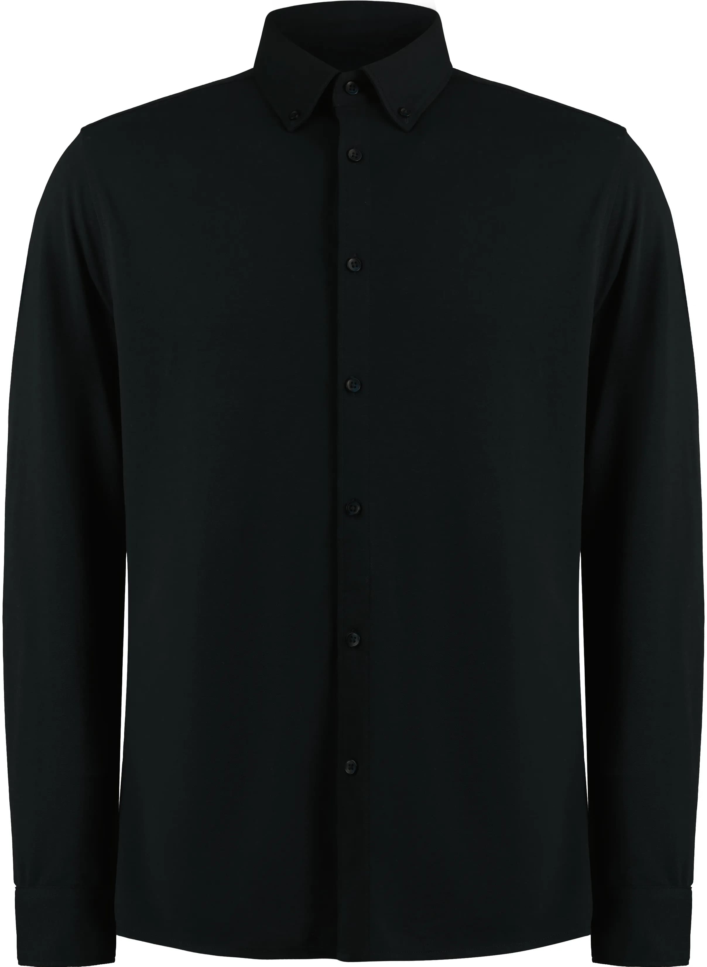 Tailored Fit Superwash® 60º Pique Shirt Long Sleeve - Black