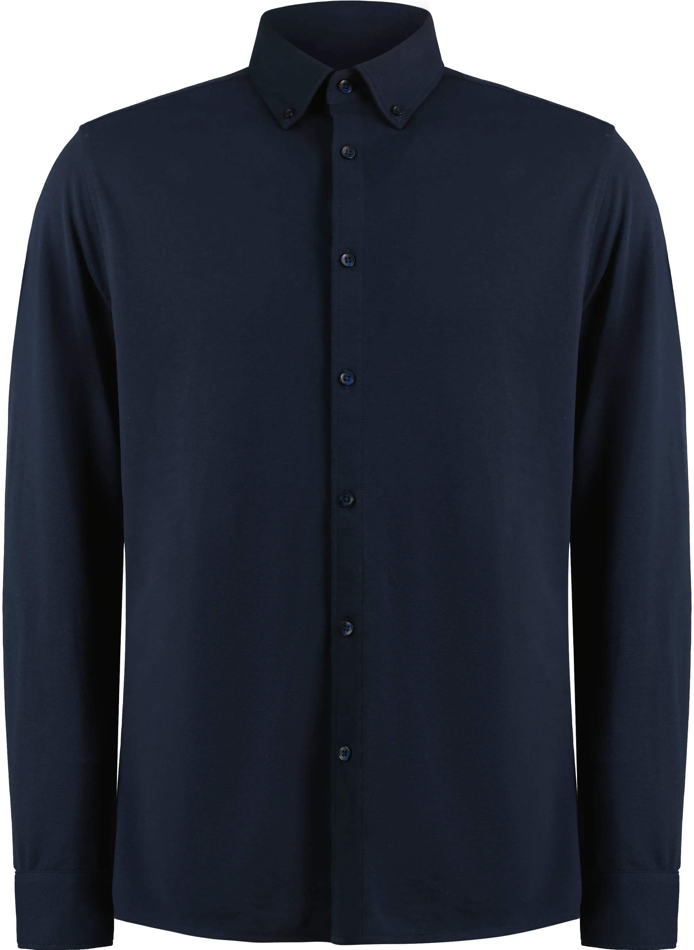 Tailored Fit Superwash® 60º Pique Shirt Long Sleeve - Navy