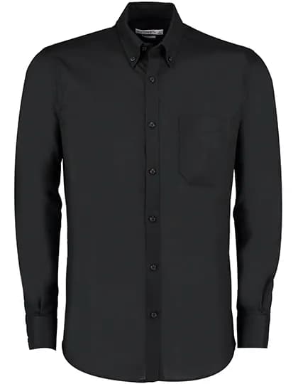 Men`s Slim Fit Workwear Oxford Shirt Long Sleeve - Black