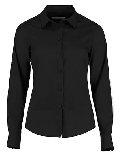Women´s Tailored Fit Poplin Shirt Long Sleeve - Black