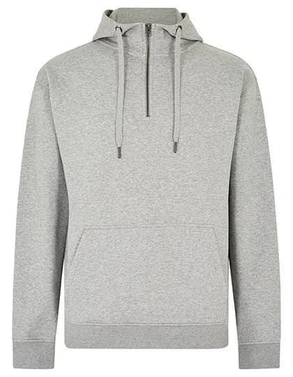 Regular Fit 1/4 Zip Hoodie - Heather Grey
