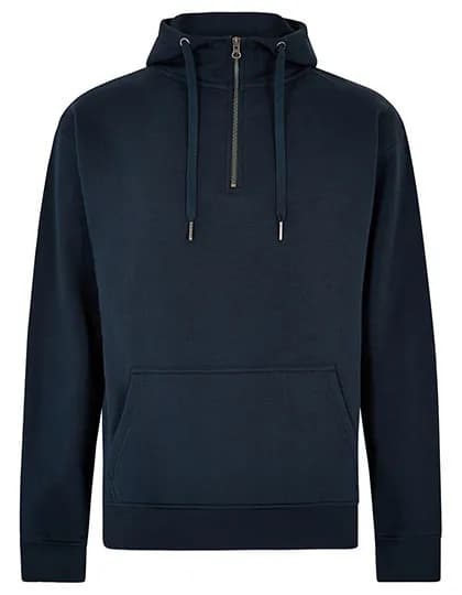 Regular Fit 1/4 Zip Hoodie - Navy