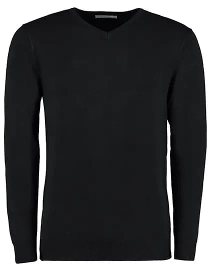 Regular Fit Arundel V-Neck Sweater - Black