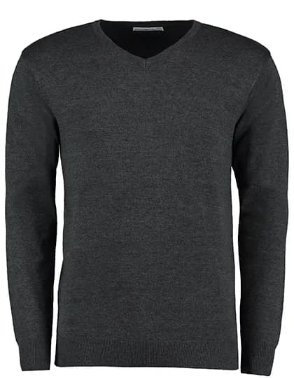Regular Fit Arundel V-Neck Sweater - Graphite Melange