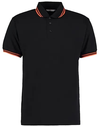 Classic Fit Superwash® 60º Tipped Collar Polo - Black/Orange