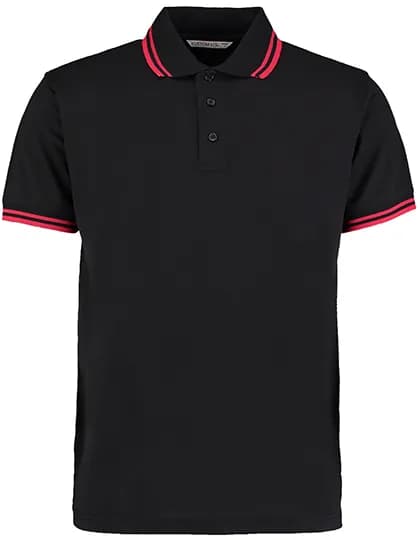 Classic Fit Superwash® 60º Tipped Collar Polo - Black/Red