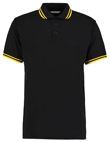 Classic Fit Superwash® 60º Tipped Collar Polo - Black/Yellow
