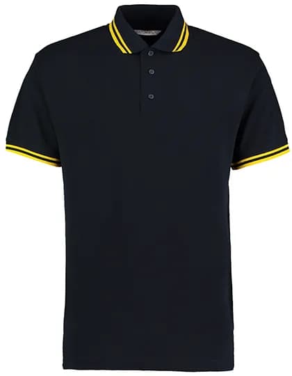 Classic Fit Superwash® 60º Tipped Collar Polo - Navy/Yellow