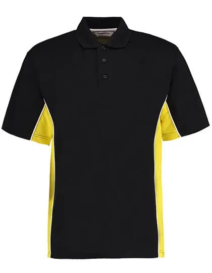 Classic Fit Track Polo - Black/Yellow/White