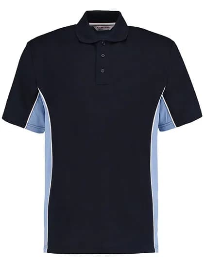 Classic Fit Track Polo - Navy/Light Blue/White