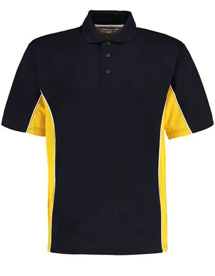 Classic Fit Track Polo - Navy/Mid Yellow/White