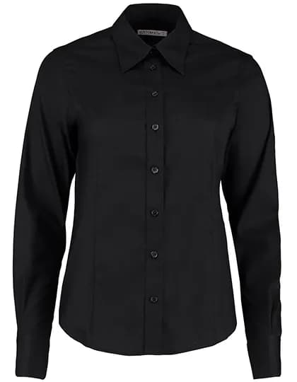 Women´s Tailored Fit Corporate Oxford Shirt Long Sleeve - Black