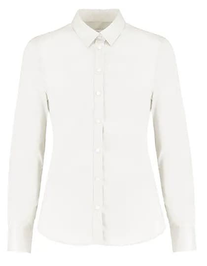 Women´s Tailored Fit Stretch Oxford Shirt Long Sleeve - White