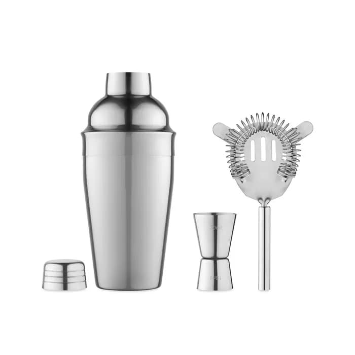 Cocktail-Set mit Shaker - FIZZ - Silber Glänzend