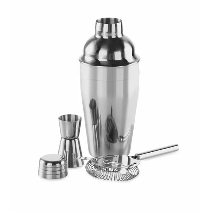 Cocktail-Set mit Shaker - FIZZ - Silber Glänzend