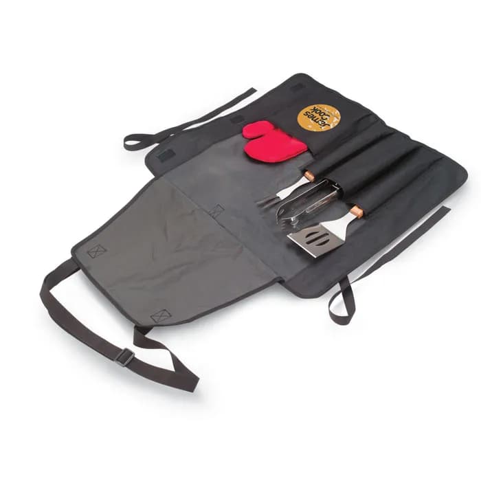 BBQ Schürze mit BBQ Werkzeug - DONAU EAST - Schwarz