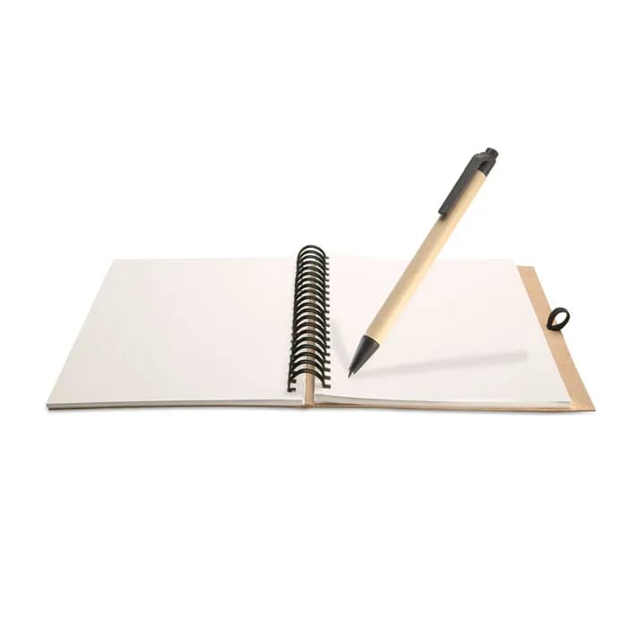 B6 Recyceltes Notizbuch - BLOQUERO - Beige