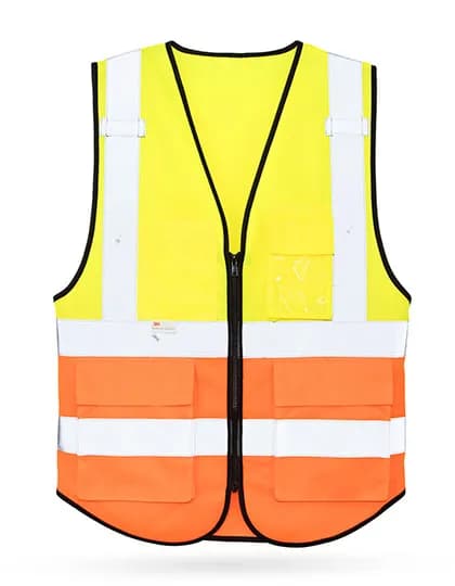 Premium Multifunctional Executive Safety Vest Munich - Signal Yellow/Signal Orange