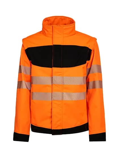 EOS Hi-Vis Workwear Softshell Jacket With Printing Area - Signal Orange/Black