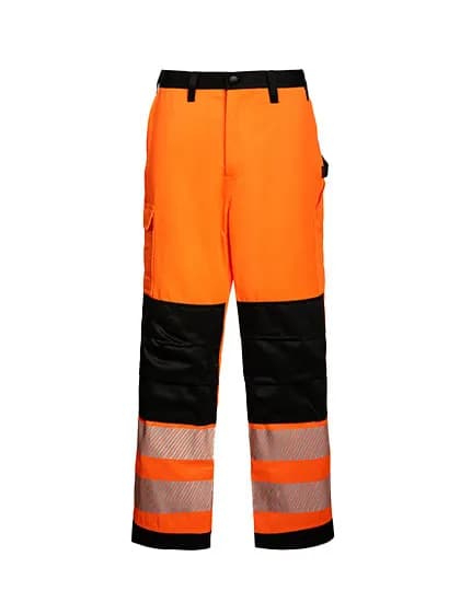 EOS Hi-Vis Workwear Trousers With Printing Areas - Signal Orange/Black