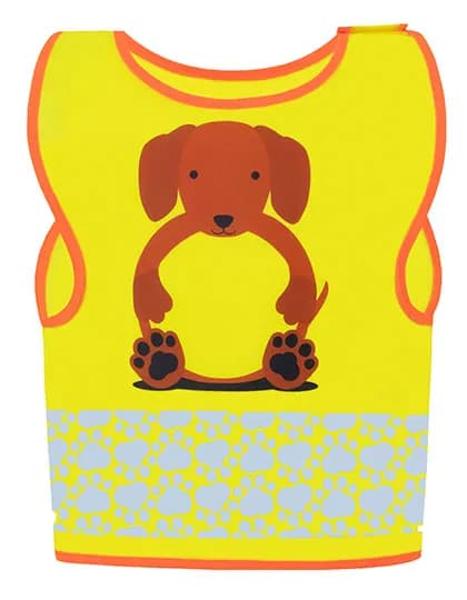 Childrens Safety Vest Funtastic Wildlife CO² Neutral - Dog Yellow