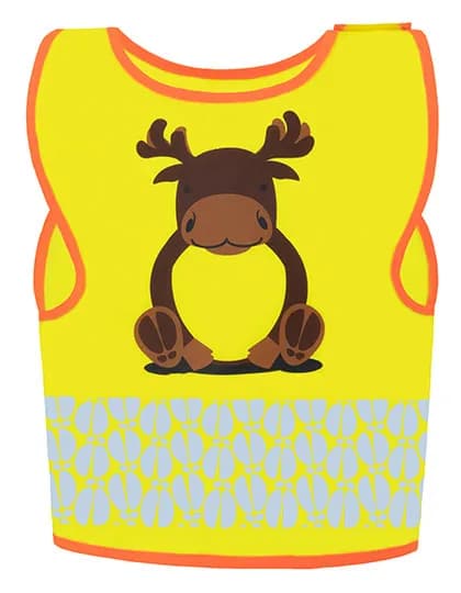 Childrens Safety Vest Funtastic Wildlife CO² Neutral - Moose Yellow