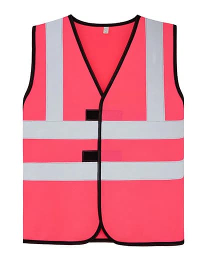 Childrens Safety Vest Esbjerg - 4 Reflective Stripes - Neon Pink